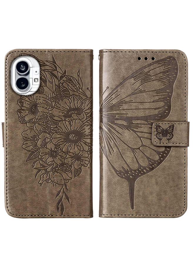 S-TOP Case For Nothing Phone 1 Embossed Butterfly Leather Phone Case - Image 2