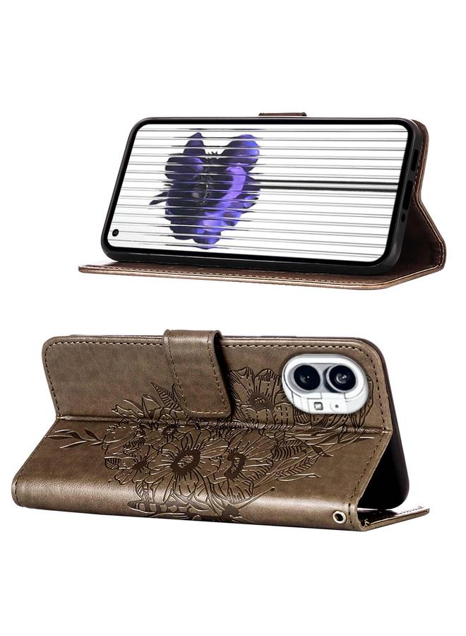 S-TOP Case For Nothing Phone 1 Embossed Butterfly Leather Phone Case - Image 4