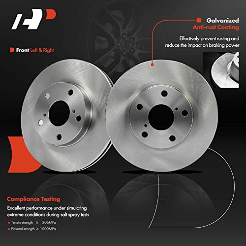 A-Premium 10.82 inch (275mm) Front Vented Disc Brake Rotors Compatible with Select Toyota Models - RAV4 2001-2003 2.0L 2004-2005 2.4L, 2-PC Set - Image 2