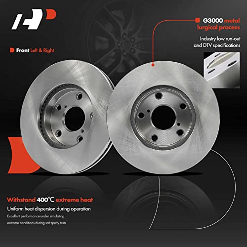 A-Premium 10.82 inch (275mm) Front Vented Disc Brake Rotors Compatible with Select Toyota Models - RAV4 2001-2003 2.0L 2004-2005 2.4L, 2-PC Set - Image 3