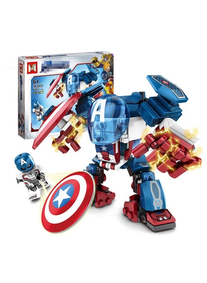 Minger MG305 Avengers Hero Mech Alliance Transformation Set Children's Assembled Compatible Lego Toy Blocks-Color:MG505 (a Set Of 8 Boxes) Gold Infinite Gloves  - Image 4