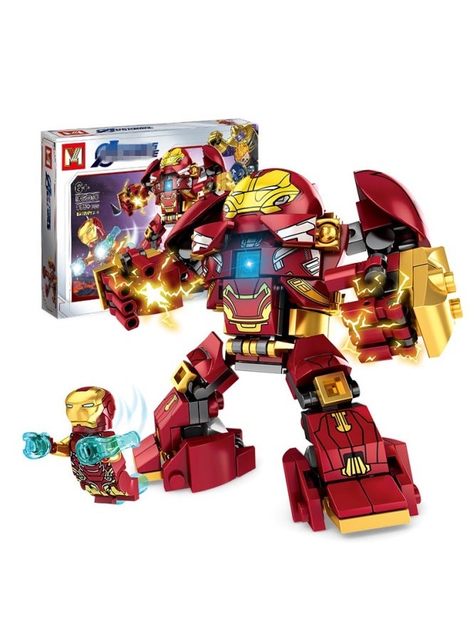 Minger MG305 Avengers Hero Mech Alliance Transformation Set Children's Assembled Compatible Lego Toy Blocks-Color:MG505 (a Set Of 8 Boxes) Gold Infinite Gloves  - Image 5