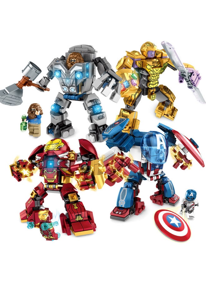 Minger MG305 Avengers Hero Mech Alliance Transformation Set Children's Assembled Compatible Lego Toy Blocks-Color:MG505 (a Set Of 8 Boxes) Gold Infinite Gloves  - Image 2