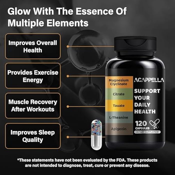 ACappella NATURALS ACAPPELLA Magnesium Complex with Glycinate, Citrate, Malate, Taurate, Aspartate, Gluconate, Orotate, Chloride, Magnesium Complex Supplement (1) - Image 3