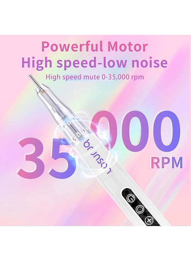 brunson Nail Drill Machine - Hurricane Professional Cordless Nail Drill Machine -  Portable Handheld Type - Smart Charging -35000 Rpm - Ultra Smooth - Quit & Vibration Free Bhurw - Image 5