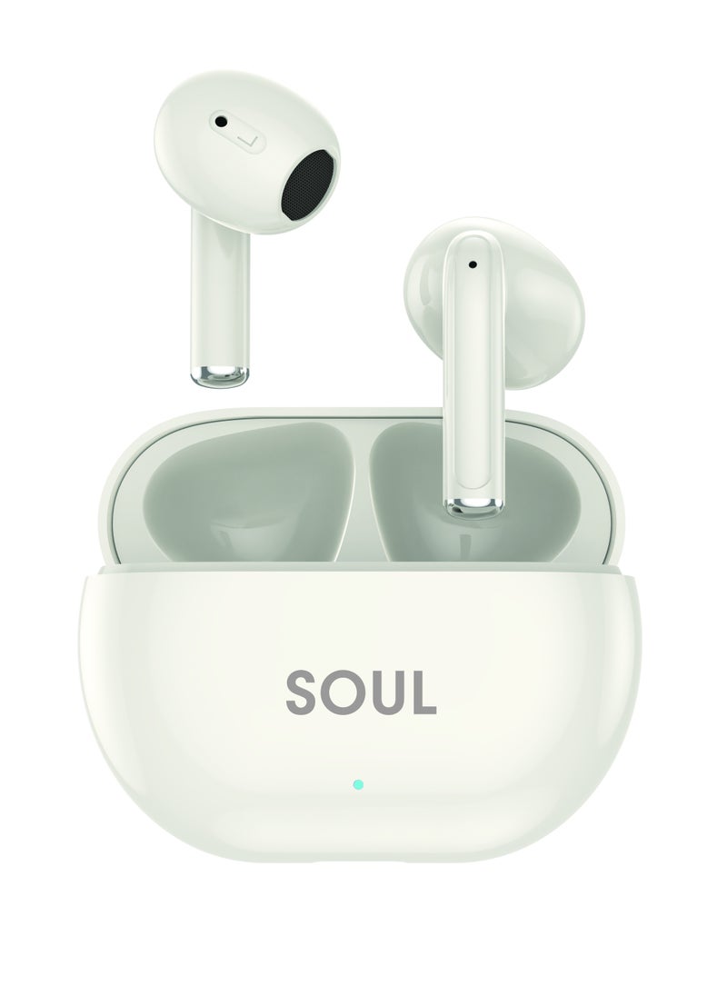 Xcell - Xcell soul17 Grandé True Wireless Earbuds | Sleek Minimalist Design, Bluetooth 5.3, Pure Bass | 4Hr Playtime + 100 Days Standby | TWS with Touch Controls for iOS/Android | Lightweight - White - Image 1