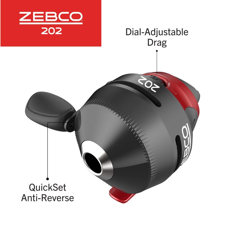 Zebco 202 & 404 Spincast Reels and Fishing Rod Combos (2-Pack), 5-Foot 6-Inch 2-Piece Fishing Pole, Size 30 and 40 Reels, Right-Hand Retrieve, Pre-Spooled with 10 lb and 15 lb Cajun Line, Black/Red - Image 4