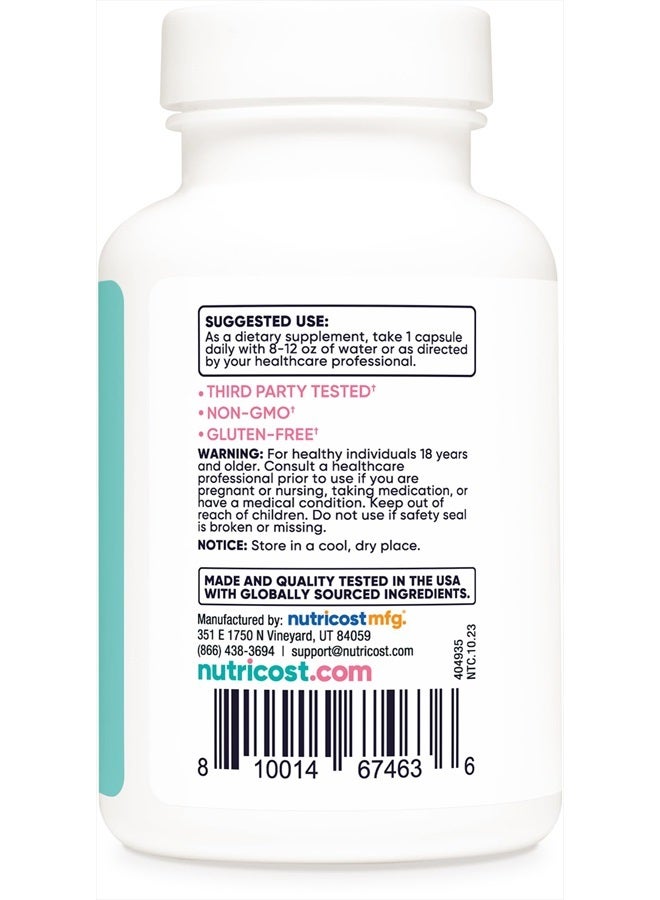 Nutricost Folic Acid for Women (Vitamin B9) 1200 mcg, 120 Capsules, with B12 and Biotin, Veggie Caps, Non-GMO & Gluten Free - Image 4