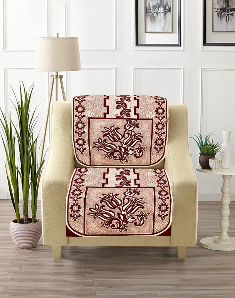 Dazzling DECOR Velvet Sofa Cover with Cushion Covers Set of 5 Seater - Premium Sofa Covers 3 Seater and 2 Seater Full Cover Set for Couch Seat - Heavy Fabric Sofa Slip Back Protector, 1001_Maroon - Image 5