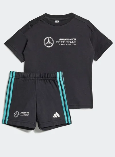 adidas بدلة سباق للأطفال حديثي الولادة من    باللون الأسود