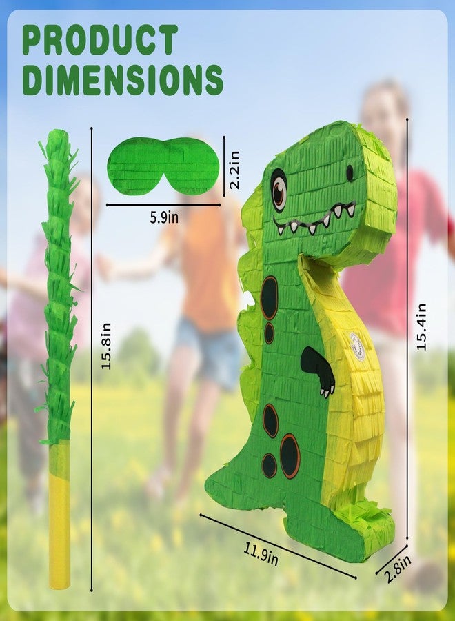 Ipalmay Dinosaur Pinata - Cute T-rex Dino Pinata with Blindfold and Bat for Birthday, Baby Shower, Beach Party, Cinco De Mayo Mexican Fiesta Events Jungle Dinosaur World Animal Themed Party Favors - Image 2