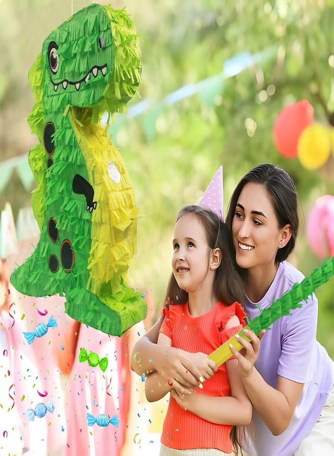 Ipalmay Dinosaur Pinata - Cute T-rex Dino Pinata with Blindfold and Bat for Birthday, Baby Shower, Beach Party, Cinco De Mayo Mexican Fiesta Events Jungle Dinosaur World Animal Themed Party Favors - Image 4