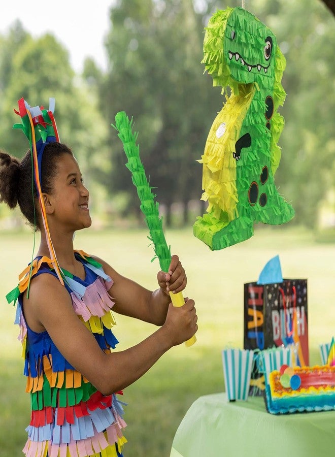 Ipalmay Dinosaur Pinata - Cute T-rex Dino Pinata with Blindfold and Bat for Birthday, Baby Shower, Beach Party, Cinco De Mayo Mexican Fiesta Events Jungle Dinosaur World Animal Themed Party Favors - Image 5