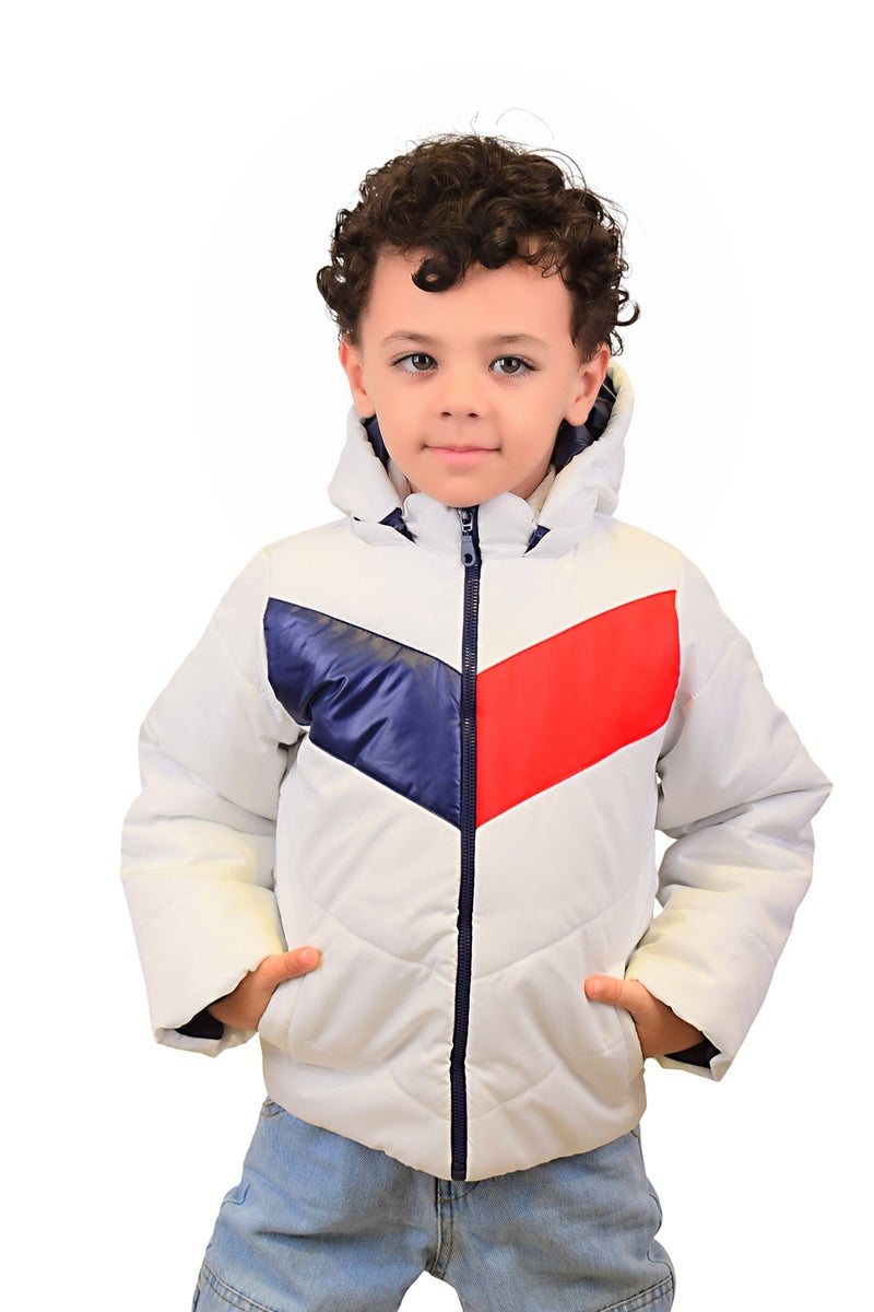 Bongo Kids Wear Boy's Waterproof Polyester Long Sleeve Jacket With Base Cap Hood - Multicolored - Image 3