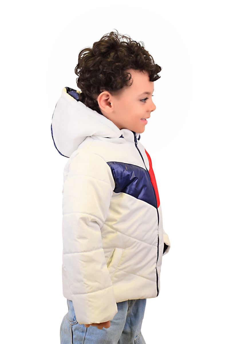 Bongo Kids Wear Boy's Waterproof Polyester Long Sleeve Jacket With Base Cap Hood - Multicolored - Image 2