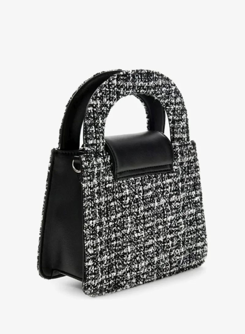 GUESS Youth Flap Over Tweed Bag