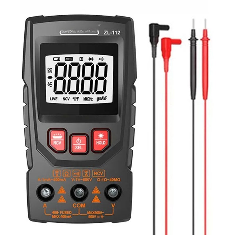 Professional Digital Multimeter Color Display Handheld Multimeter NCV Tester Professional Voltage Current Capacitance Resistance Diode Measurement Meter with Flashlight Automatic Shutdown Function - Image 1
