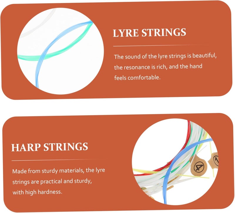 15pcs Lyre Strings Set Carbon Fiber Replacement Strings for Lyre Harp Musical Instrument Accessories - Image 3