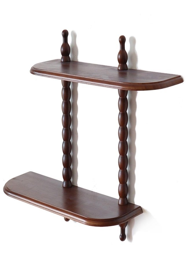 FRIADE 2-Tier Wall Mounted Floating Shelf with Two Roman Column,Decorative Display Shelf for Entrance,Bathroom, Bedroom, Living Room, Kitchen,Office (Dark Brown) - Image 5