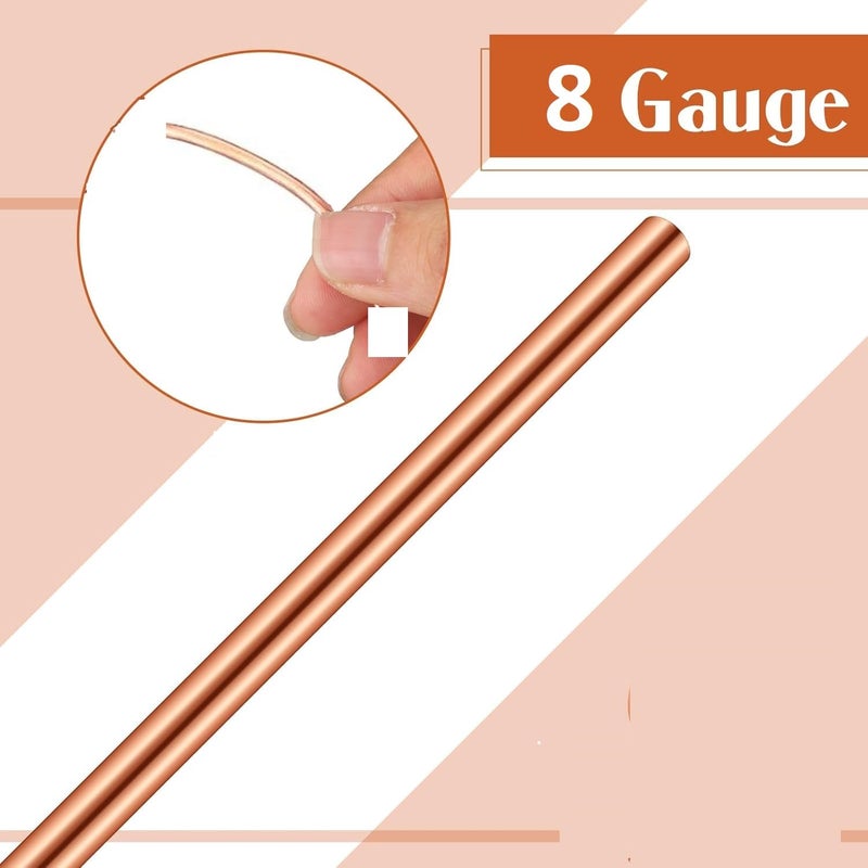 ART IFACT ART IFACT 10 Feets Bare Copper Wire 8 Gauge 4mm for Earthing Electrical Projects Jewelry Making 8 Gauge 10 Feets  - Image 2
