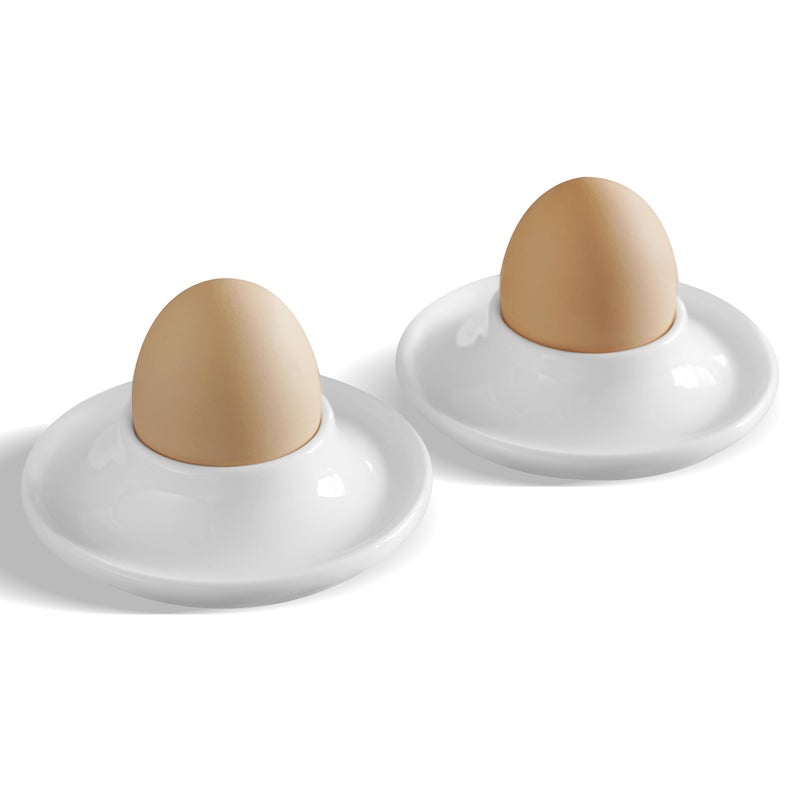 Ceramic Egg Holder, Set of 2, Porcelain Breakfast Boiled Egg Stand, Kitchen Storage Container, 14x20x15 cm