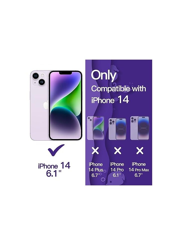 JETech Cute Case for iPhone 14 6.1-Inch, Wave Frame Curly Shape Shockproof Phone Cover for Women and Girls, Clear Hard PC Back (Purple) - Image 5