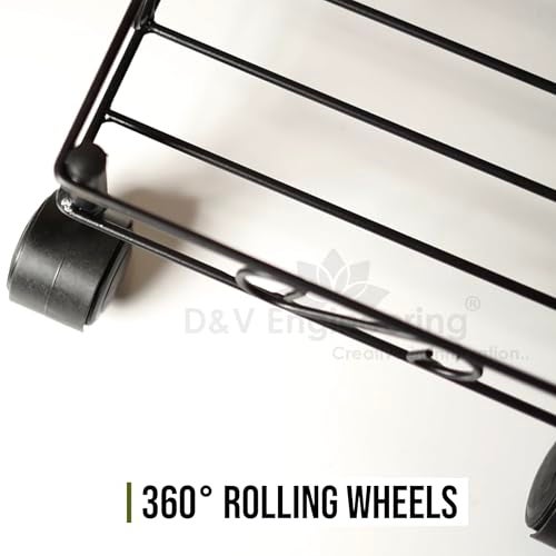 D&V ENGINEERING - Creative in innovation D&V Engineering Heavy Duty Plant Stand with Wheels | 80 kg Load per Stand | Easy Wheel Assembly | Large Pot Plant Caddy & Plant Holder for Indoor & Outdoor | Black, Square | Pack of 1 - Image 5