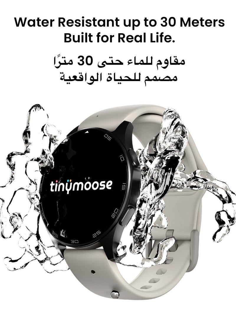 TinyMoose - Atlas Smartwatch | Super HD AMOLED Display, Built-In GPS, AI-Powered Fitness Tracking, Heart Rate & SpO2 Monitor, 30M Water Resistant, Bluetooth Calling, Super Responsive Touchscreen, for Android & iOS – Alpine White - Image 1