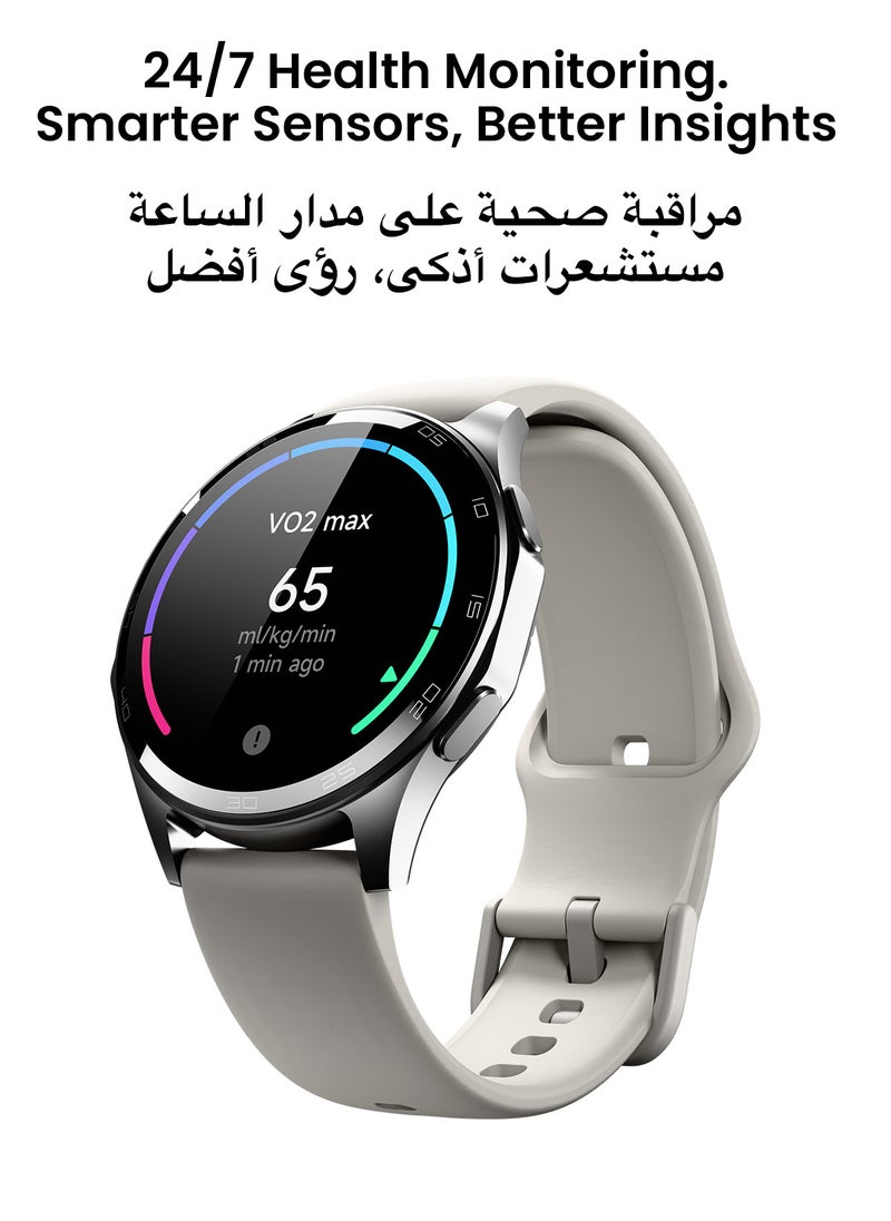 TinyMoose - Atlas Smartwatch | Super HD AMOLED Display, Built-In GPS, AI-Powered Fitness Tracking, Heart Rate & SpO2 Monitor, 30M Water Resistant, Bluetooth Calling, Super Responsive Touchscreen, for Android & iOS – Alpine White - Image 1