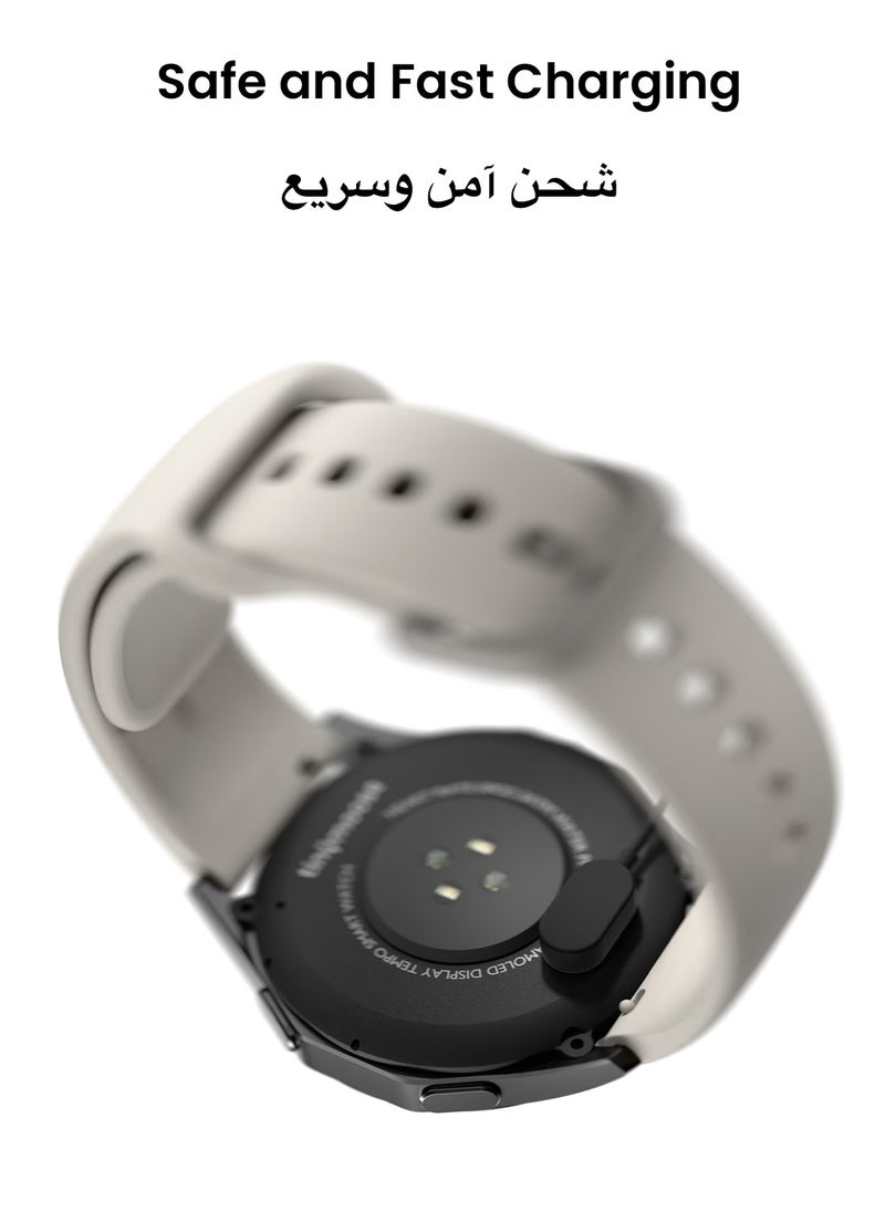 TinyMoose - Atlas Smartwatch | Super HD AMOLED Display, Built-In GPS, AI-Powered Fitness Tracking, Heart Rate & SpO2 Monitor, 30M Water Resistant, Bluetooth Calling, Super Responsive Touchscreen, for Android & iOS – Alpine White - Image 1