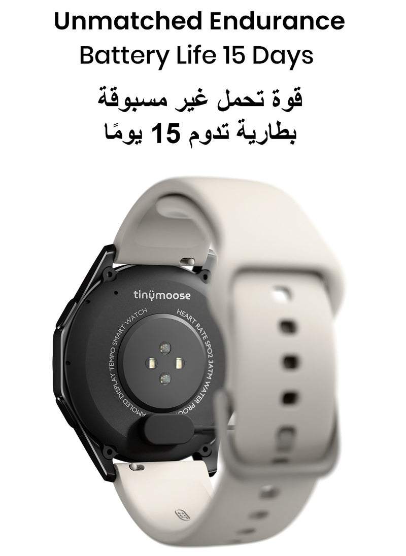 TinyMoose - Atlas Smartwatch | Super HD AMOLED Display, Built-In GPS, AI-Powered Fitness Tracking, Heart Rate & SpO2 Monitor, 30M Water Resistant, Bluetooth Calling, Super Responsive Touchscreen, for Android & iOS – Alpine White - Image 1