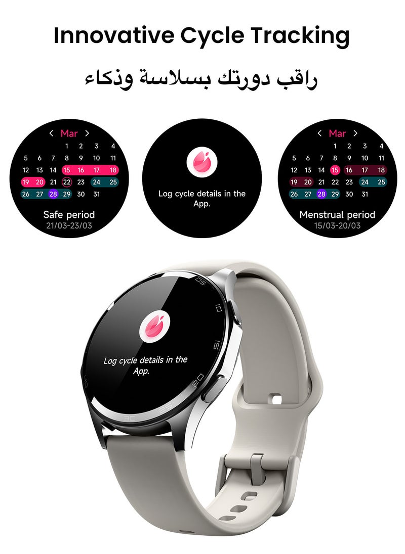 TinyMoose - Atlas Smartwatch | Super HD AMOLED Display, Built-In GPS, AI-Powered Fitness Tracking, Heart Rate & SpO2 Monitor, 30M Water Resistant, Bluetooth Calling, Super Responsive Touchscreen, for Android & iOS – Alpine White - Image 1