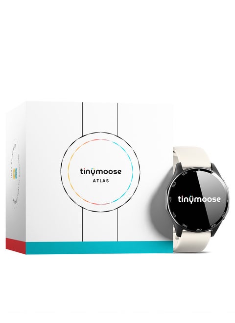 Smart Watch Atlas | Super HD AMOLED 1.43 inch Display, Built-In GPS, AI-Powered Fitness Tracking, Heart Rate & SpO2 Monitor, 30M Water Resistant, Bluetooth Calling, Super Responsive Touchscreen, for Android & iOS – Alpine White