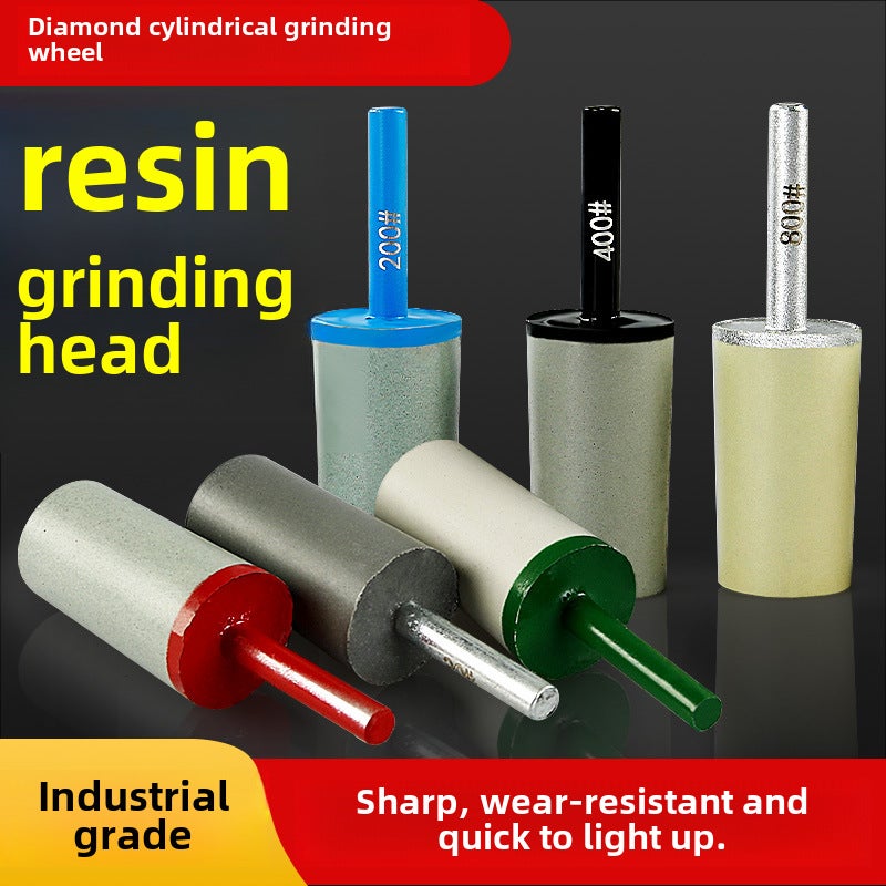 Diamond resin grinding head cylindrical small grinding wheel stone relief polishing stone carving processing electric drill straight mill grinding Rod(1500#) - Image 2