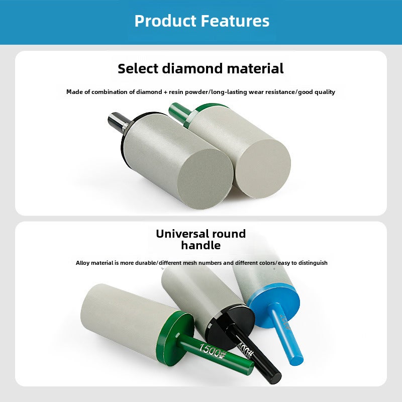 Diamond resin grinding head cylindrical small grinding wheel stone relief polishing stone carving processing electric drill straight mill grinding Rod(1500#) - Image 5