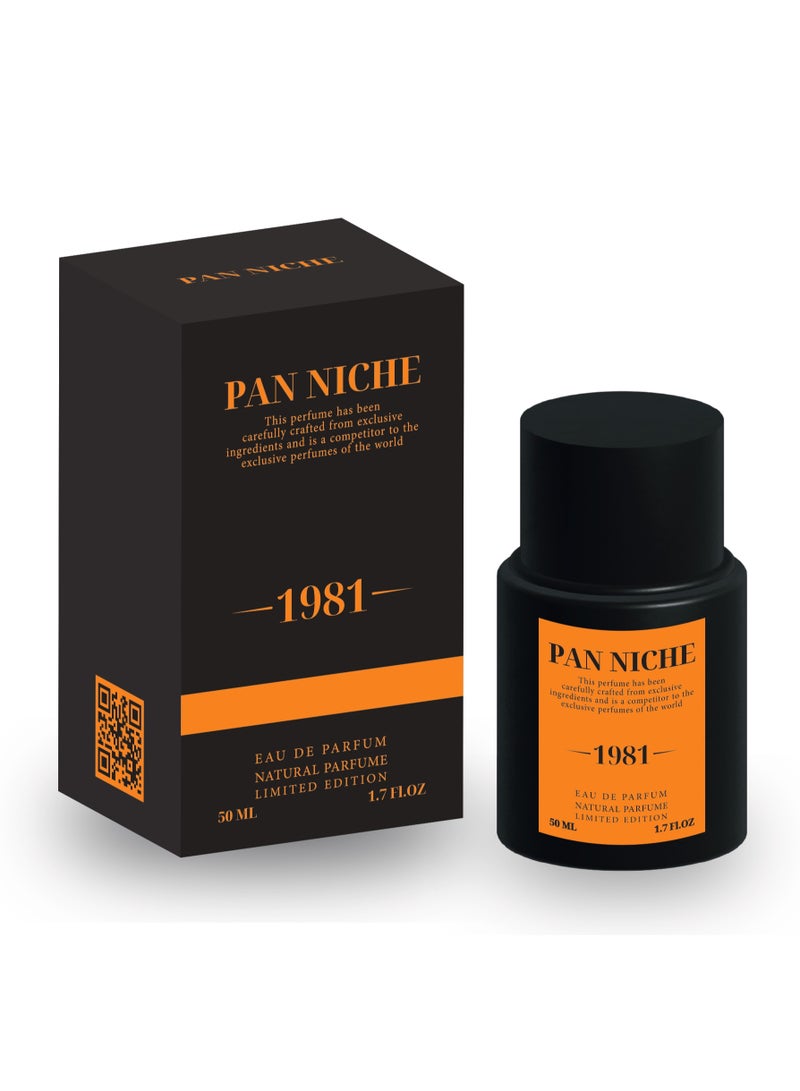 PAN NICHE Pan Niche 1981 — Eau De Parfum (50ml), Premium Luxury Perfume for Men & Women, Long Lasting Fragrance, Limited Edition Natural Perfume, Fresh & Soothing Scent, Ideal Gift for Special Occasions - Image 1