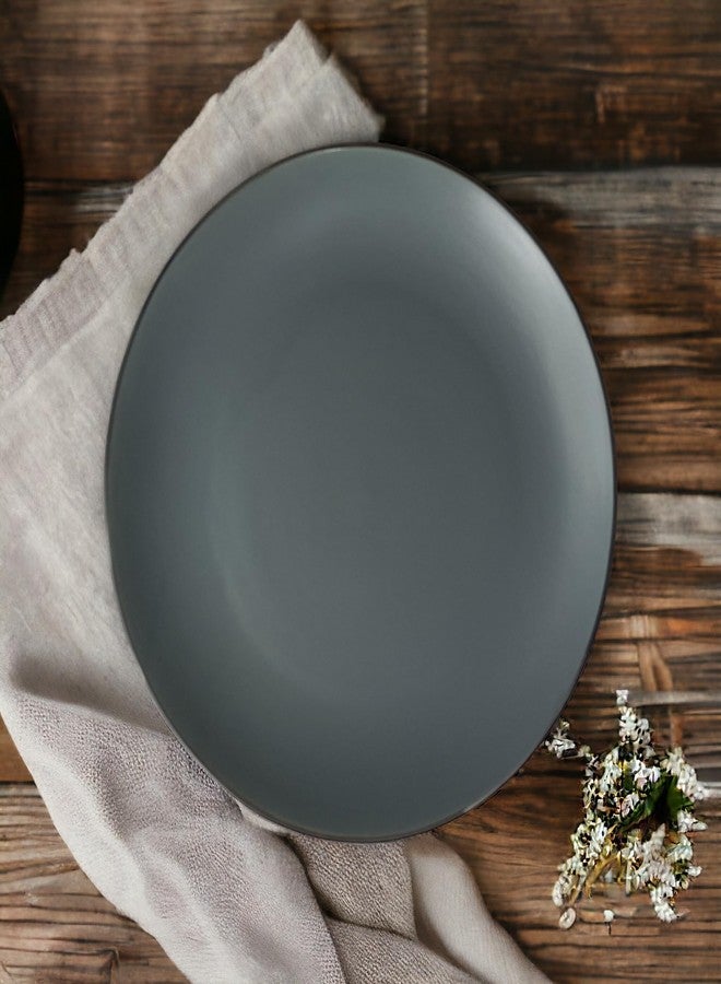 BACKKSPACE RETAIL Ceramic Dinner Plate Set - Side Quarter Plates with Bowl | Microwave and Dishwasher Safe | Set of 3 (10 Inch, 7 Inch, 4 Inch) Grey | Ideal for Home and Restaurants - Image 4
