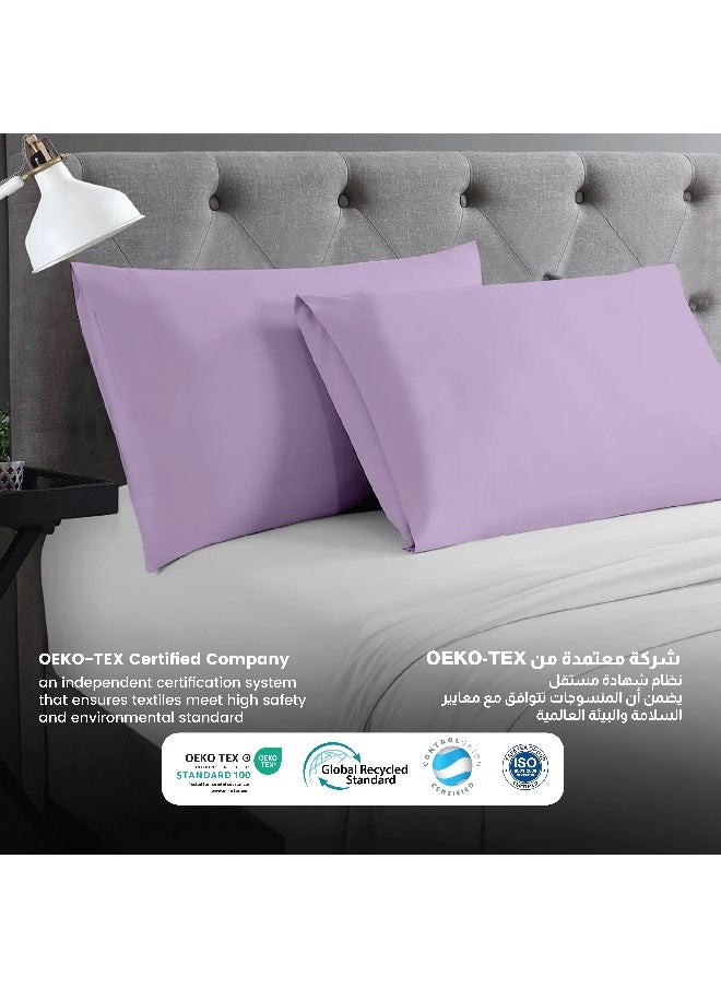 Rest - Microfiber Pillow Cases 2 Piece Set 50X75Cm, 20X30 Inches Light Purple Pillow Cover Soft Brushed Supersoft Fabric Pillow Cases Standard Size - Image 1