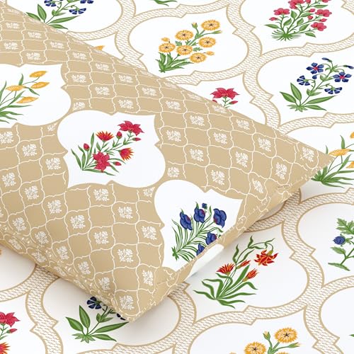 Home Ecstasy 100% Cotton Double Bedsheet with 2 Pillow Covers - (Size 87 x 92 inches, 140 TC, Colour - Blue: Snowdrift Blue) - Image 4