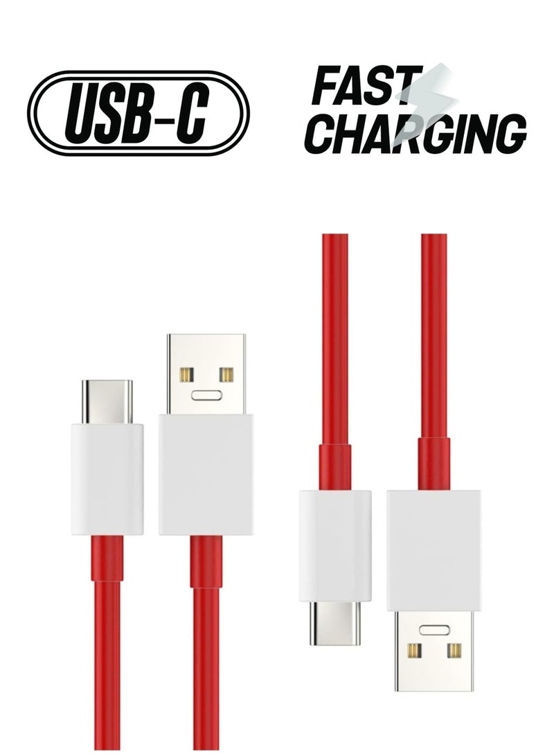 ELTRAZONE "Bold Red Ultra-Fast USB Type-C Cable – Compatible with OnePlus 11, 10T, 9RT, 8T, and More" - Image 1