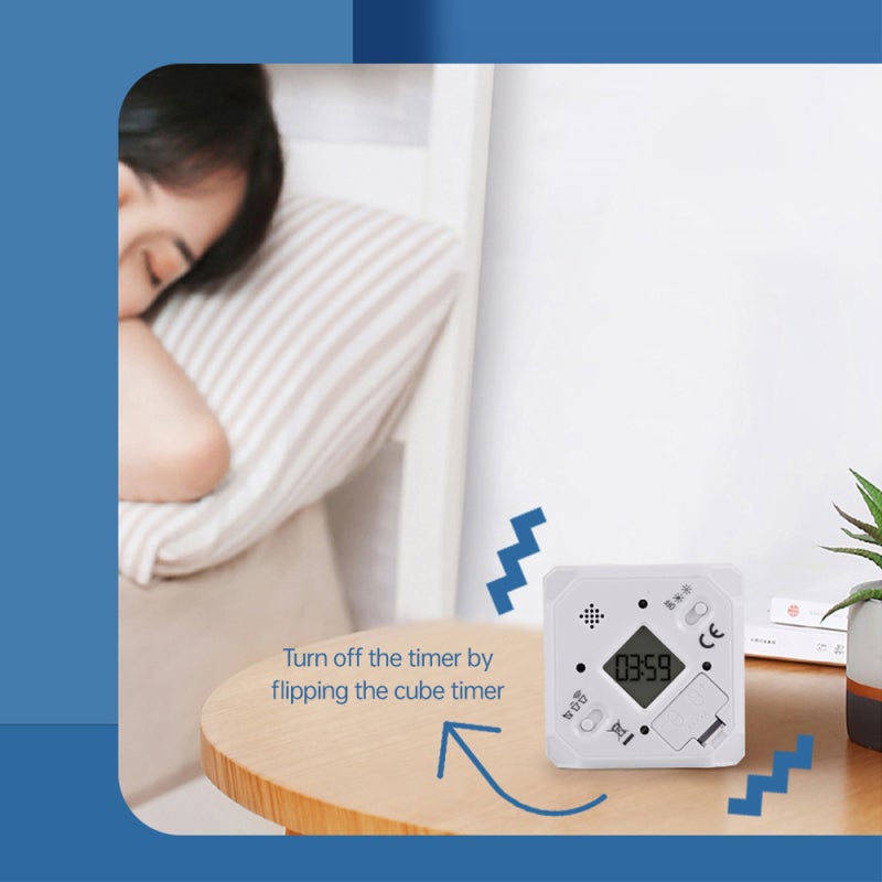 Cube Timer 6x6x6cm Black ABS - Gyro Core Flip Desk Timer Clock with LED Display for Home Office Kitchen - Image 3