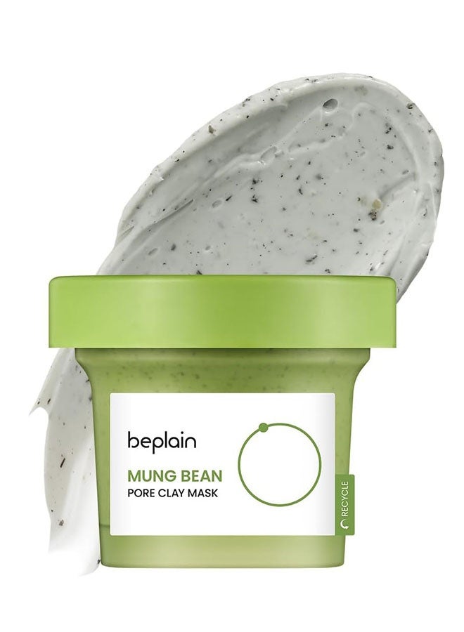 beplain Mung Bean Pore Clay mask 120ml, Wash Off Mask for Blackhead and Whitehead Care, Gently  Exfoliate and Tighten Pores - Image 1