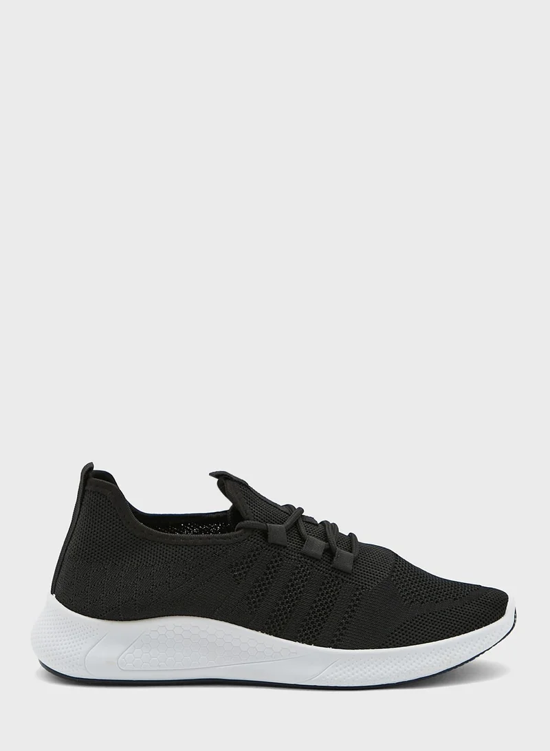 Ginger Textured Tonal Stripe Knit Comfort Sneaker