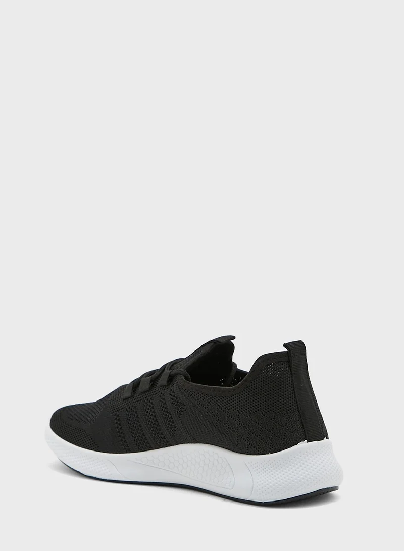 Ginger Textured Tonal Stripe Knit Comfort Sneaker