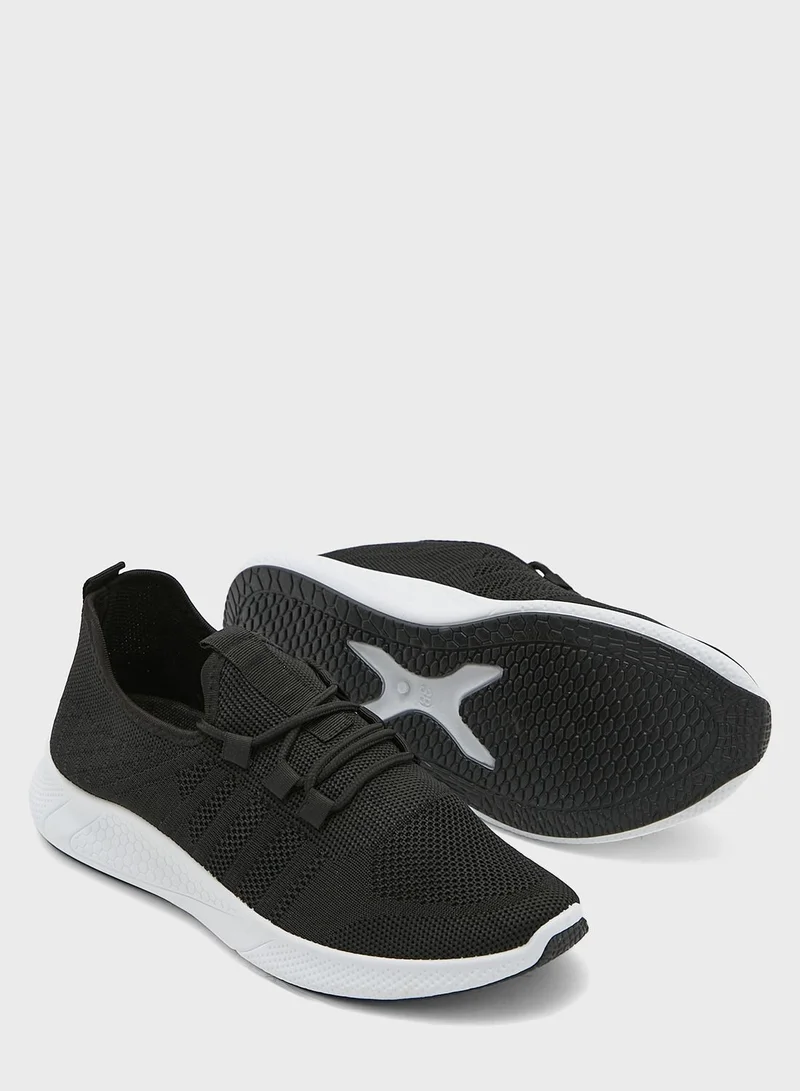 Ginger Textured Tonal Stripe Knit Comfort Sneaker