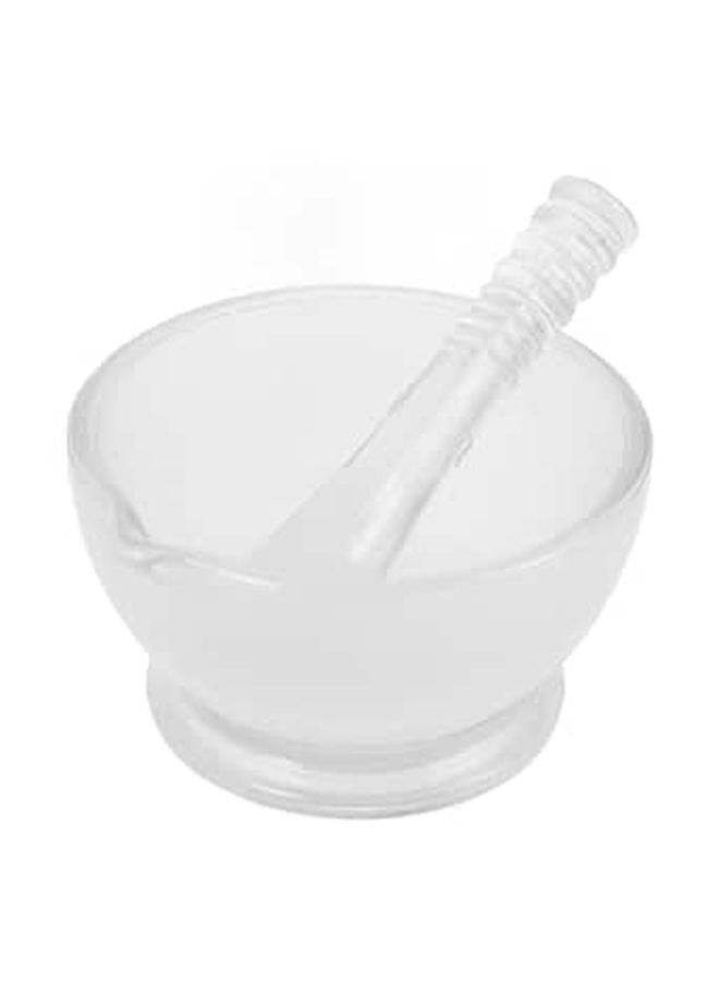 Glass Pestle and Mortar Set for Grinding Herbs Spices Pills Ergonomic Break Resistant - Image 1