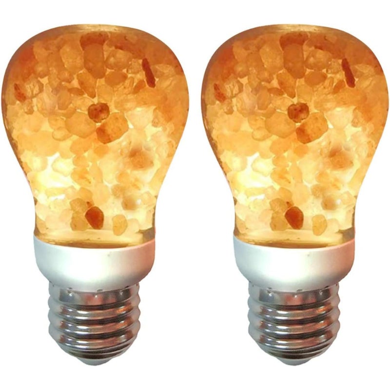 Himalayan Glow Salt Light Bulbs 60Watt Equivalent Warm Amber Glow 7 watts 2 Count Pack of 1