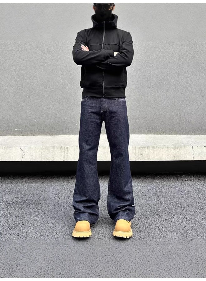 American Retro Wide-Leg Jeans for Men, Spring and Autumn Trendy Brand New Loose Drape Straight Casual Floor-Length Pants