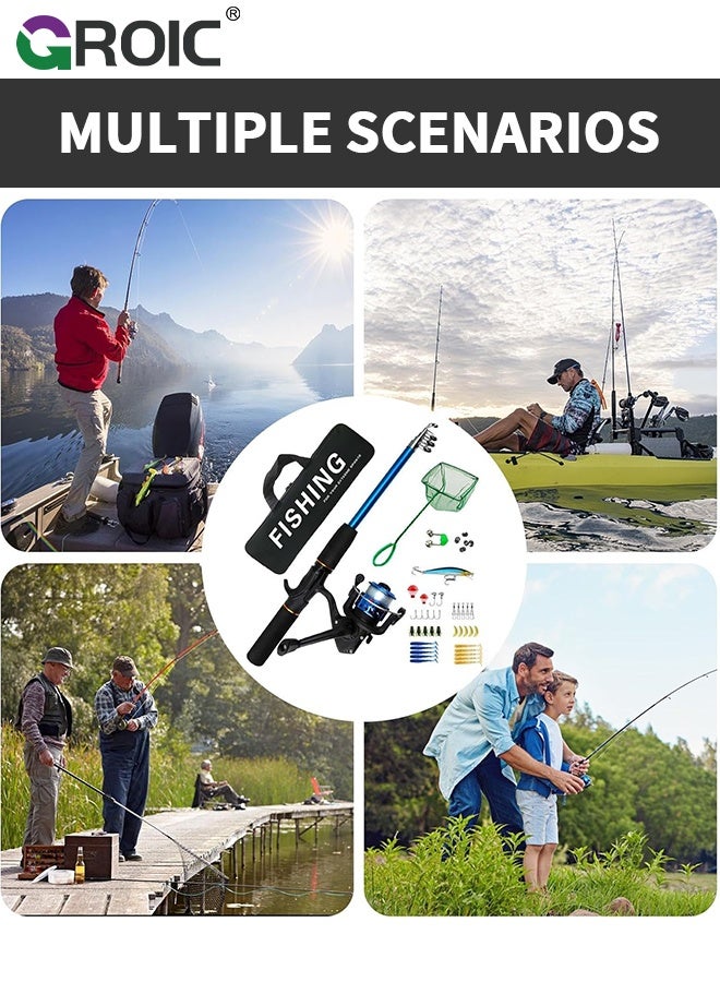 GROIC Fishing Rod Set, Telescopic Kids Fishing Rod with Fishing gloves and Reel Combo Kit with Tackle Box for Beginners, Boys,Girls,Youth, Spincast Fishing Reel Casting Rods with Tackle Kit and Carry Bag - Image 5