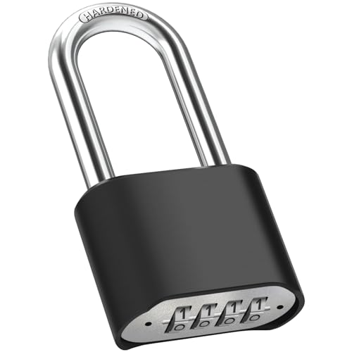 Diyife 2.5in Long Shackle Combination Lock, Diyife Large Outdoor Weatherproof Padlock, Design of Hidden Password & High Security, Resettable Combination Lock for Locker, Home, School, Garage, Gate, Garden - Image 1